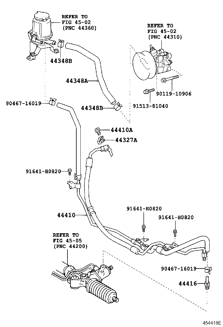 Toyota 44416-60450 TUBE, RETURN(FOR STEERING GEAR OUTLET)