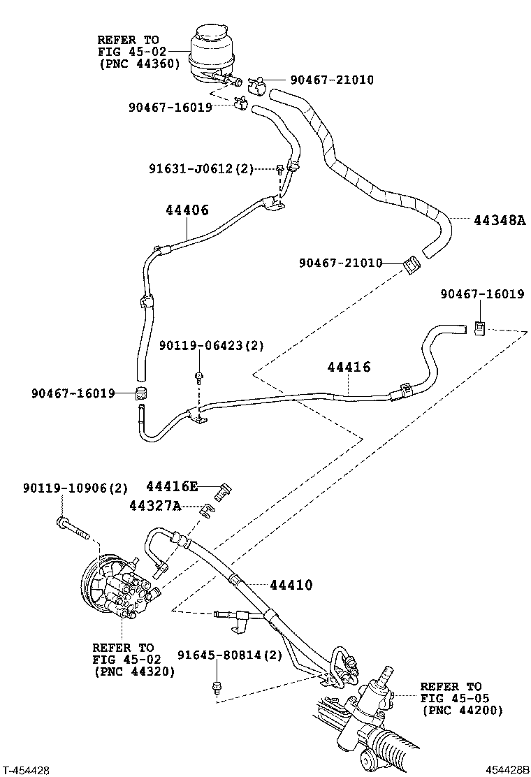 Toyota 44416-33191 TUBE, RETURN(FOR STEERING GEAR OUTLET)