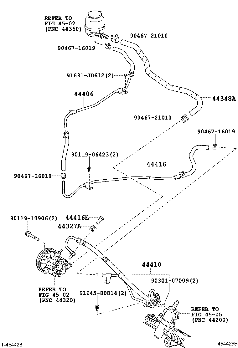 44416-33201 TUBE, RETURN(FOR STEERING GEAR OUTLET) product image