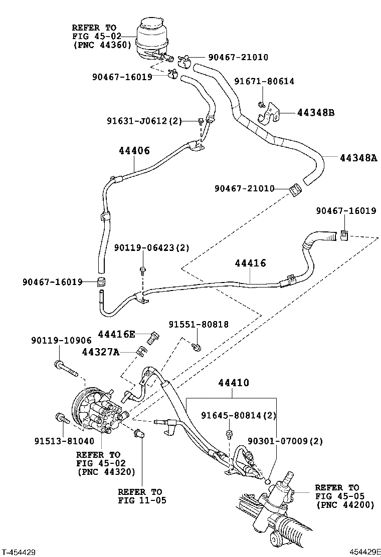 44416-33201 TUBE, RETURN(FOR STEERING GEAR OUTLET) product image