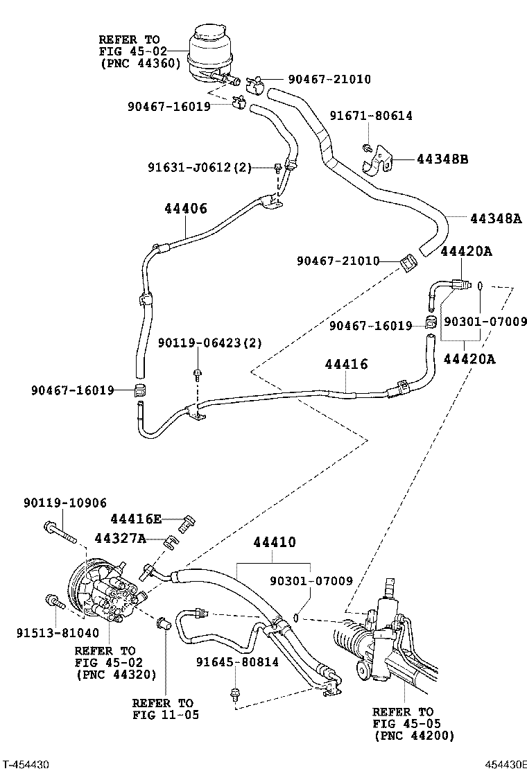 44416-33201 TUBE, RETURN(FOR STEERING GEAR OUTLET) product image