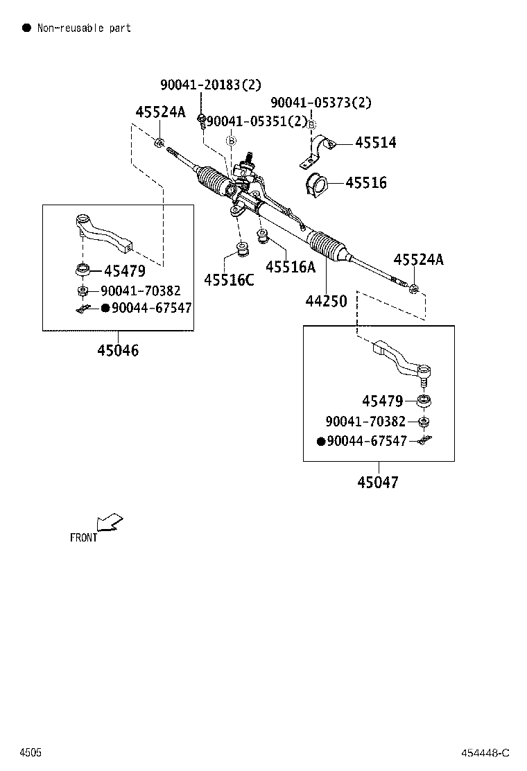 Toyota 45046-B9320 END SUB-ASSY, TIE ROD, RH