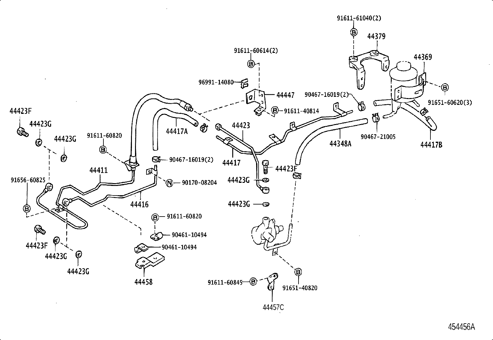 44447-36050 BRACKET, POWER STEERING OIL COOLER TUBE SUPPORT product image