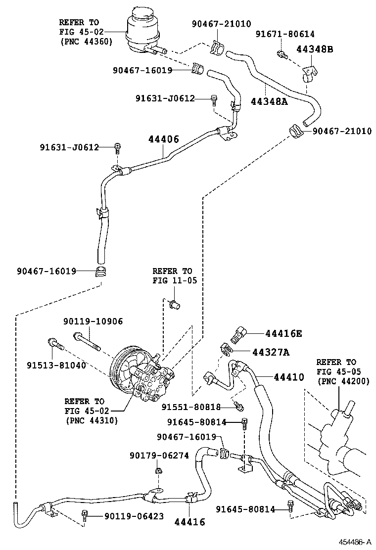 Toyota 44416-33211 TUBE, RETURN(FOR STEERING GEAR OUTLET)