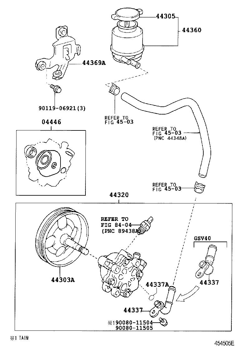 04446-06100 GASKET KIT, POWER STEERING PUMP product image