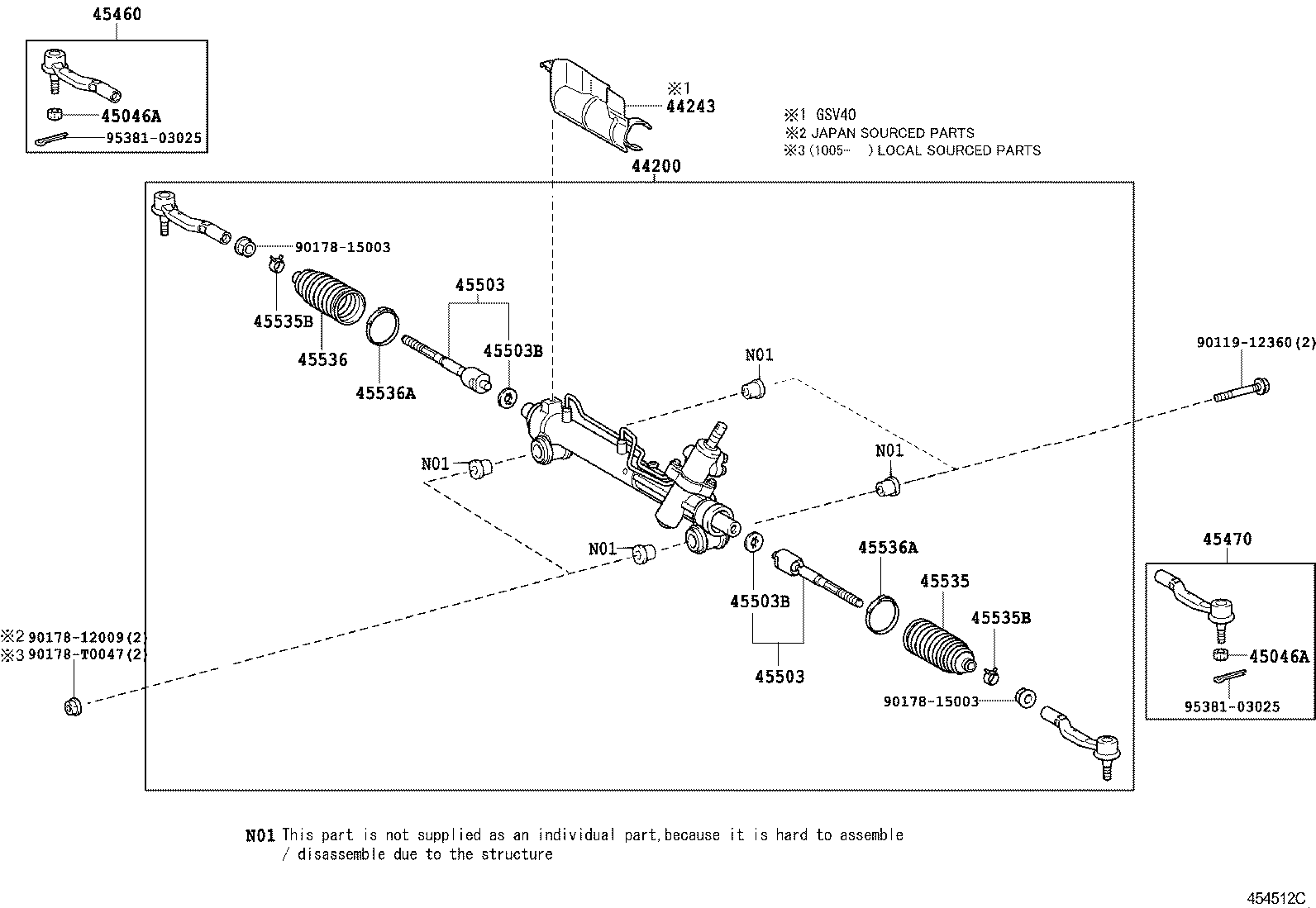 44200-06300 LINK ASSY, POWER STEERING product image
