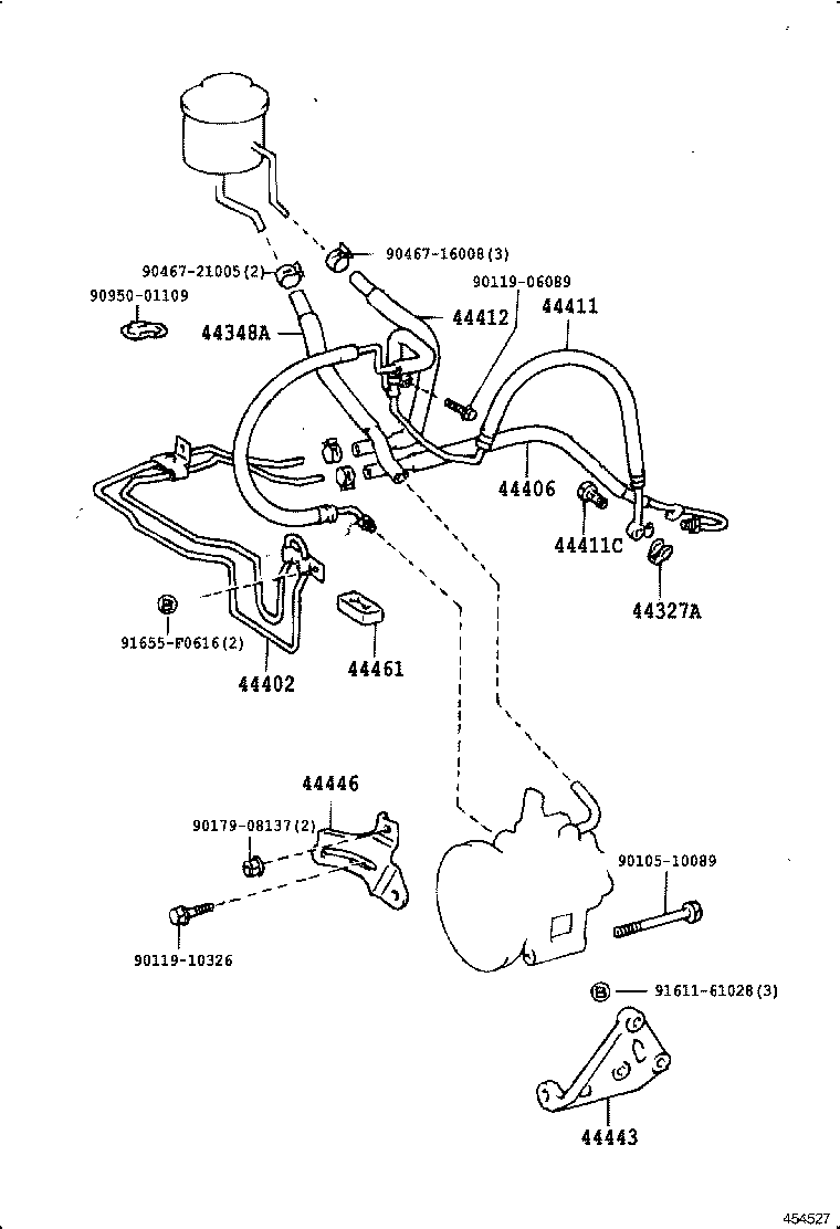 44381-22010 BRACKET, POWER STEERING IDLE PULLEY product image