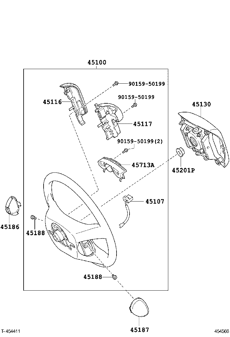 45116-06020 ORNAMENT, STEERING WHEEL, NO.1 product image
