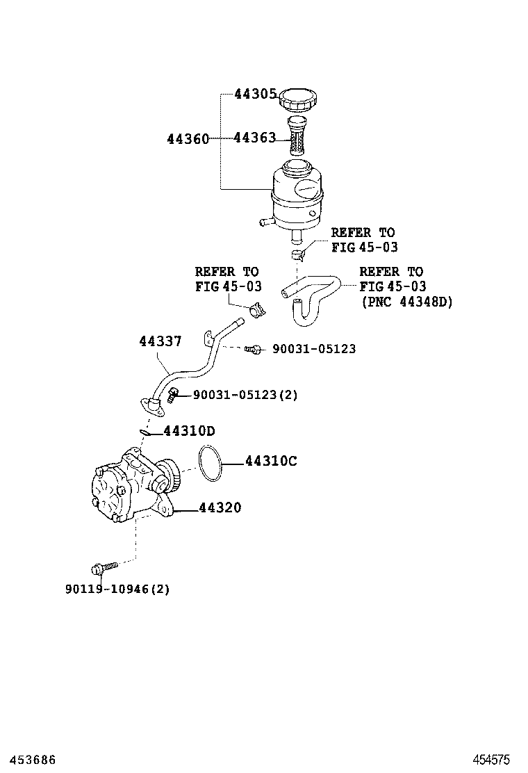 44360-37190 RESERVOIR ASSY, VANE PUMP OIL product image