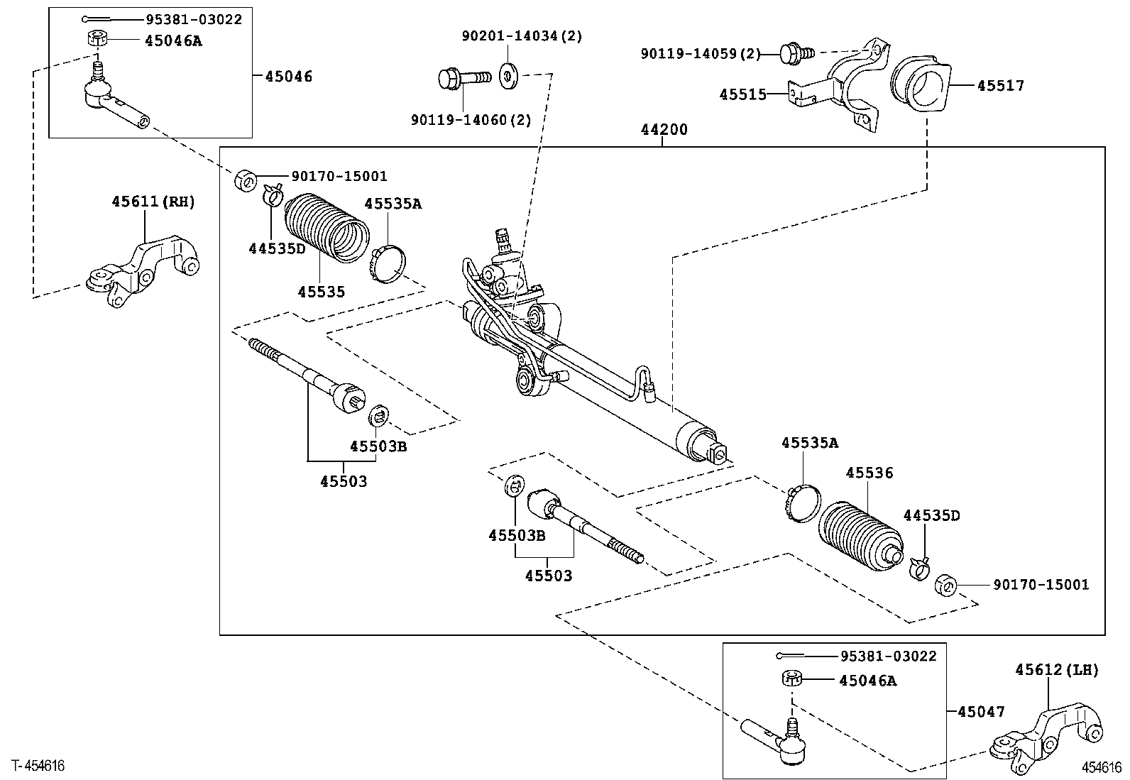 44250-26243 GEAR ASSY, POWER STEERING(FOR RACK & PINION) product image