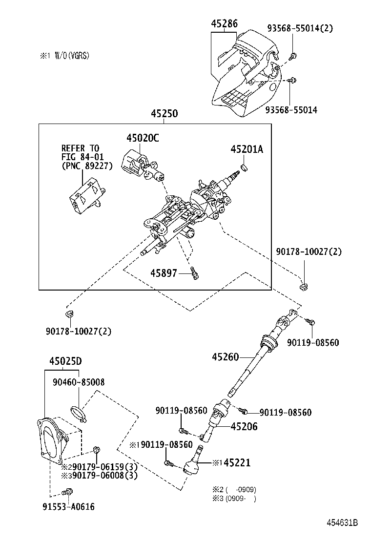 Toyota 45025-50080 COVER SUB-ASSY, STEERING COLUMN HOLE, NO.1