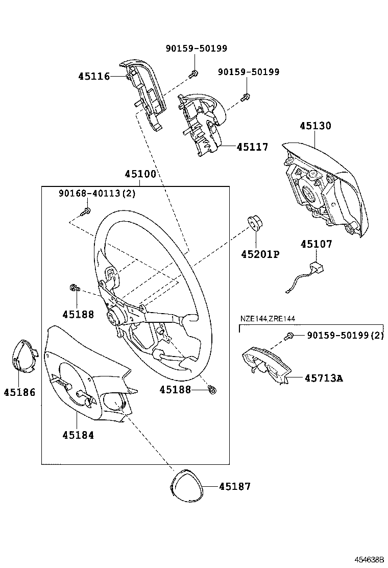 45100-12F40-B0 WHEEL ASSY, STEERING product image