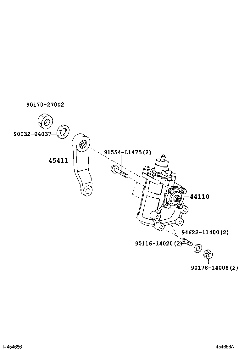 45046-39645 END SUB-ASSY, TIE ROD, RH product image
