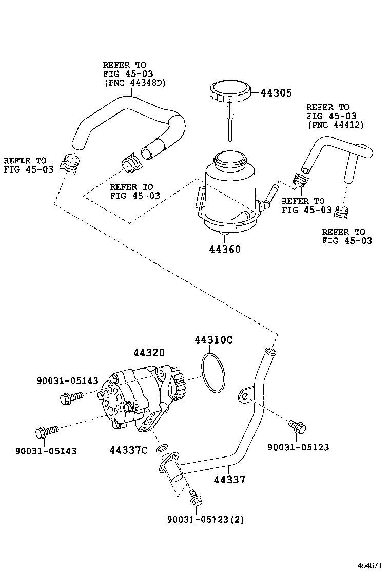 44360-37190 RESERVOIR ASSY, VANE PUMP OIL product image