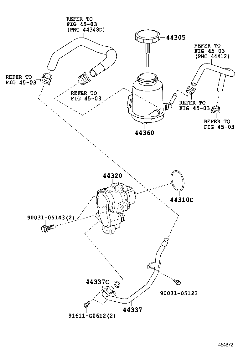 44360-37190 RESERVOIR ASSY, VANE PUMP OIL product image