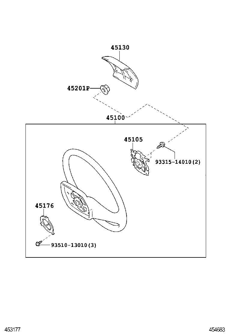 45100-0W221 WHEEL ASSY, STEERING product image