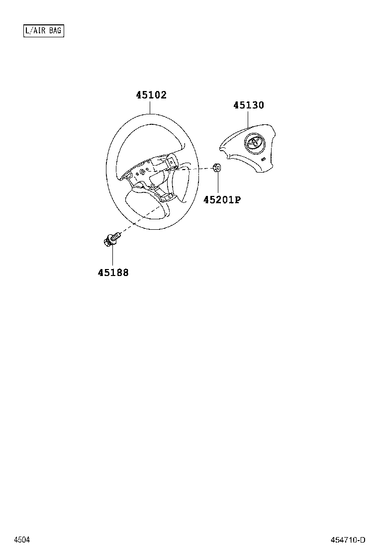 45897-B2020 BOLT, STEERING LOCK SET product image