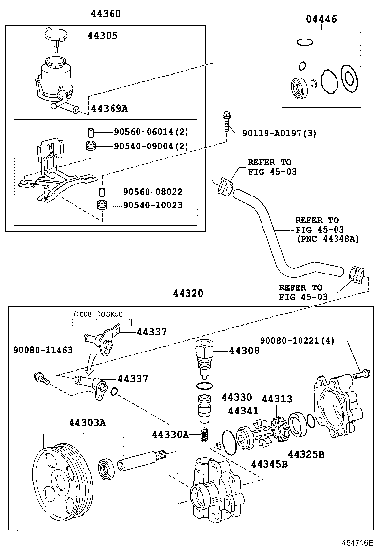 Toyota 44360-0C050 RESERVOIR ASSY, VANE PUMP OIL