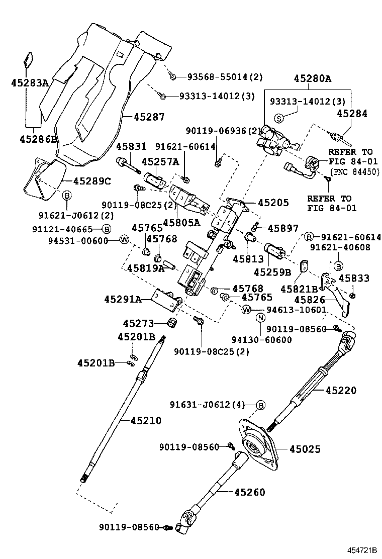 45220-37100 SHAFT ASSY, STEERING INTERMEDIATE product image