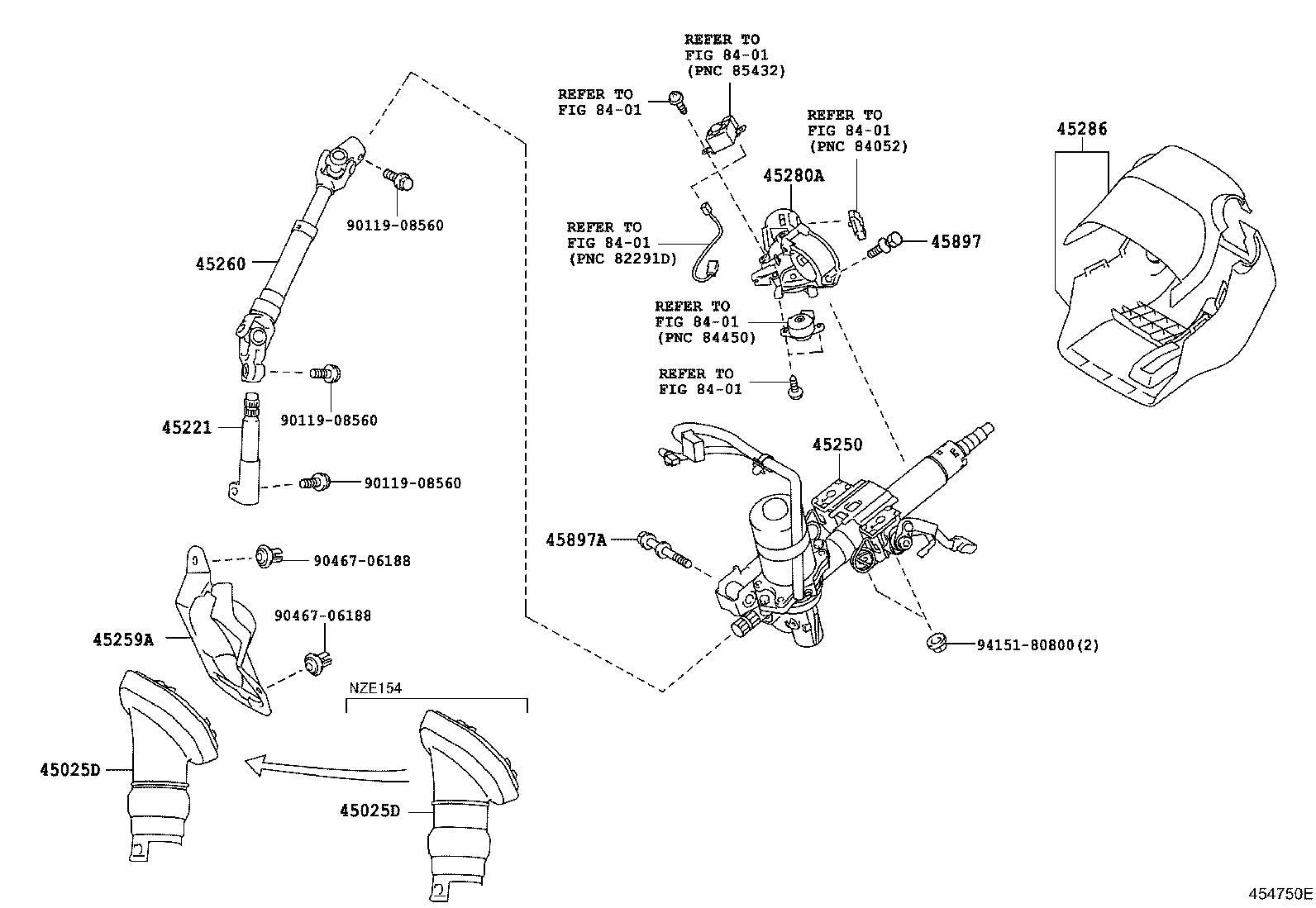 45250-12B40 COLUMN ASSY, STEERING product image