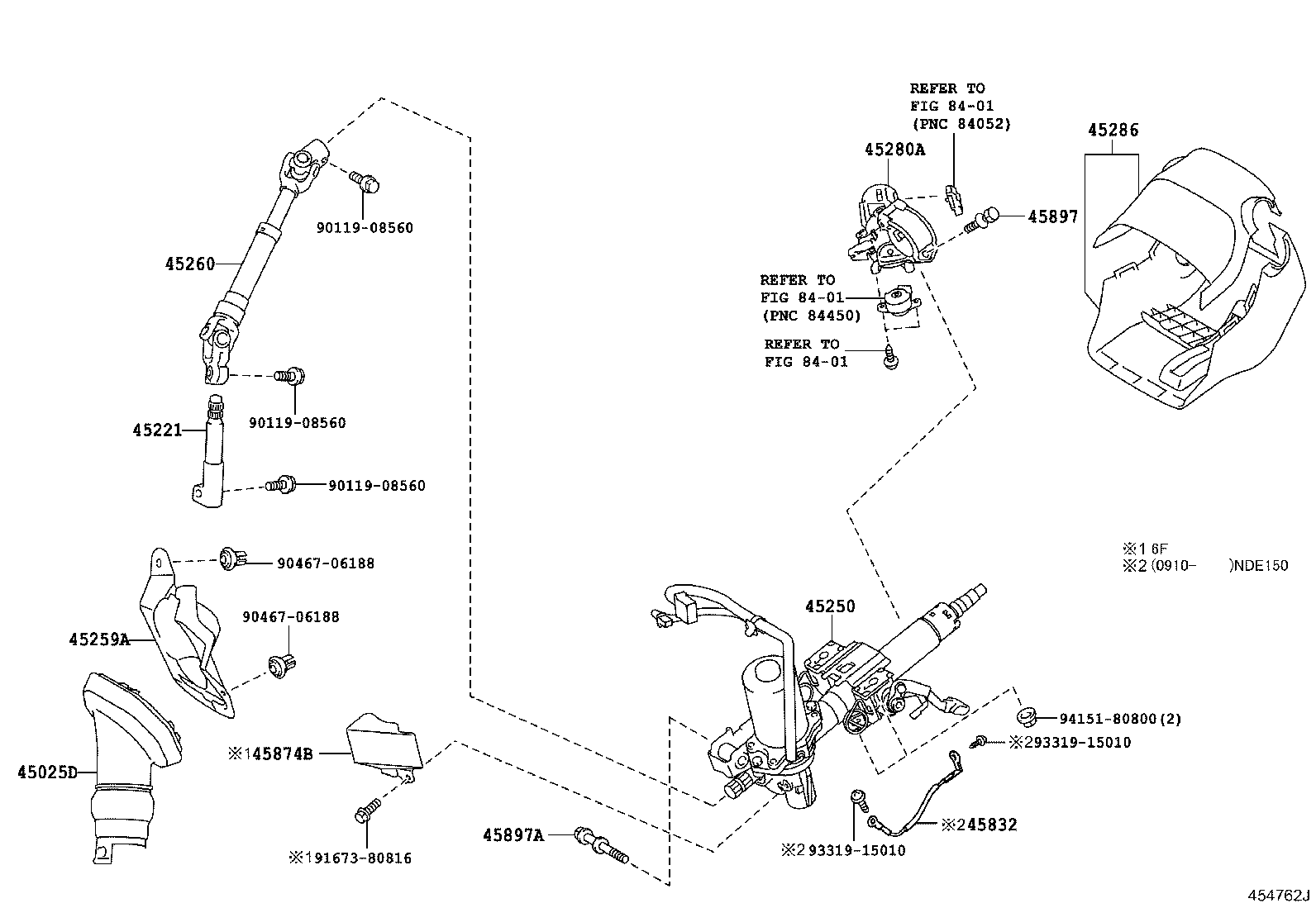 45260-12740 SHAFT ASSY, STEERING INTERMEDIATE, NO.2 product image