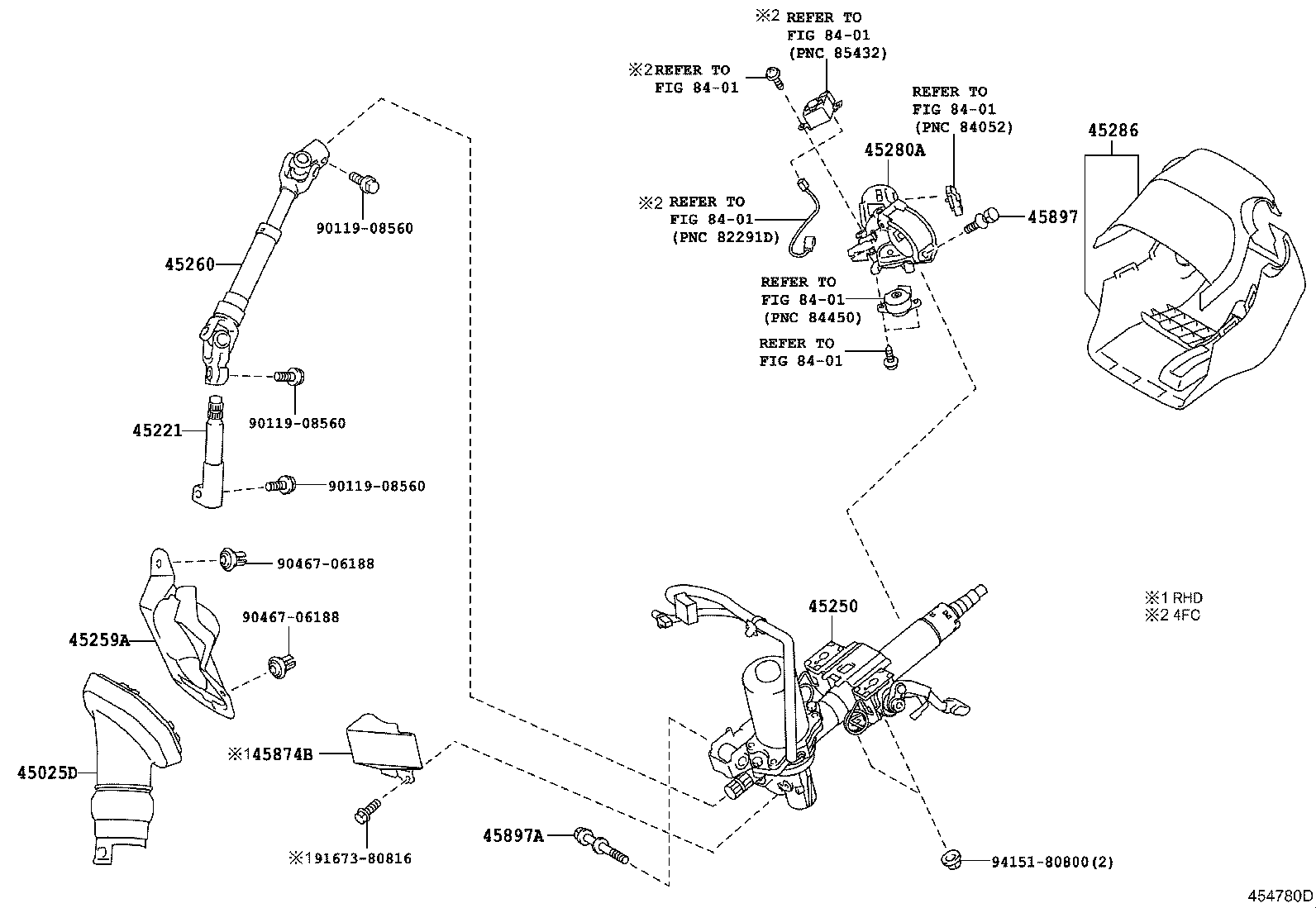 45874-12090 PROTECTOR, STEERING COLUMN, NO.1 product image