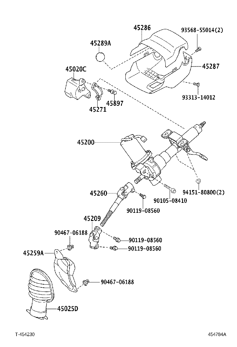 45874-0D030 PROTECTOR, STEERING COLUMN, NO.1 product image
