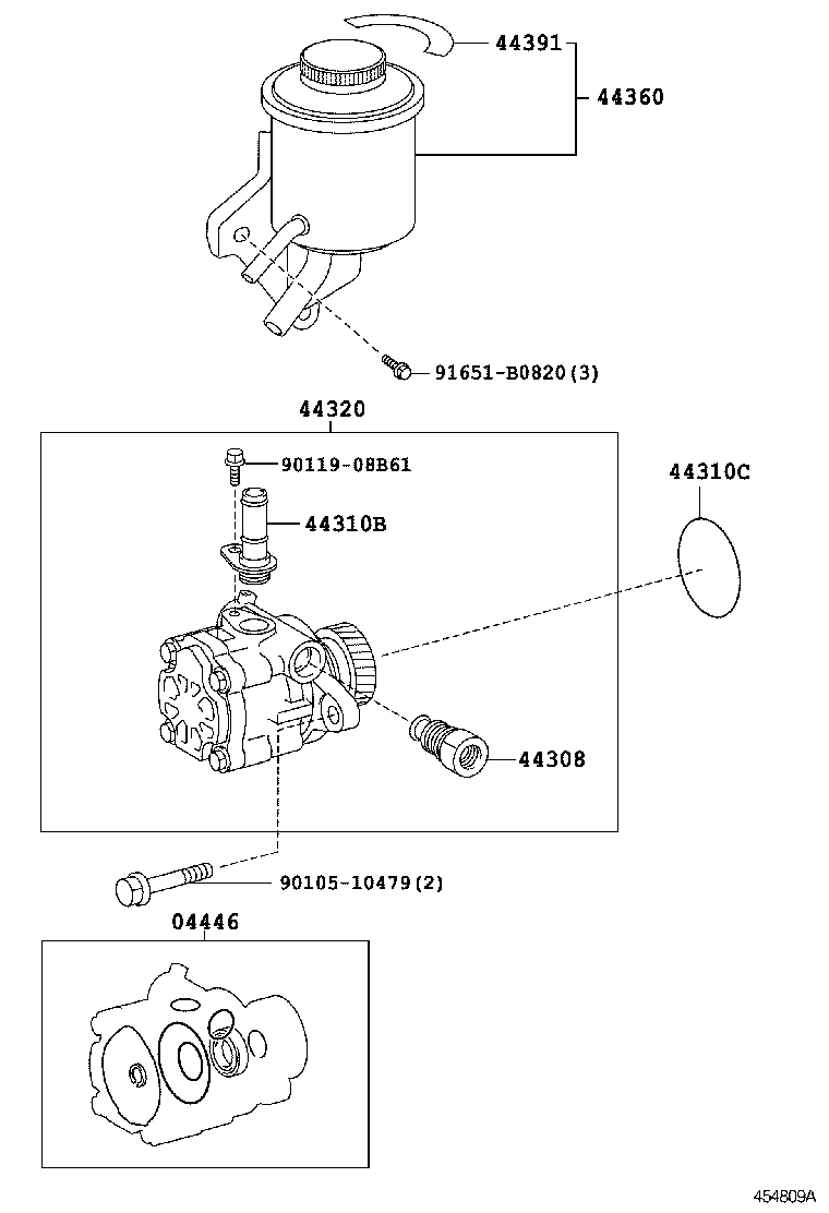 44360-36440 RESERVOIR ASSY, VANE PUMP OIL product image