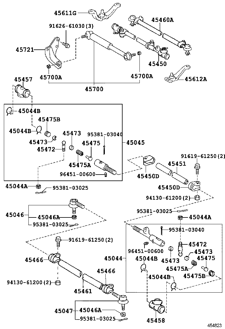 45450-69175 ROD ASSY, STEERING RELAY product image