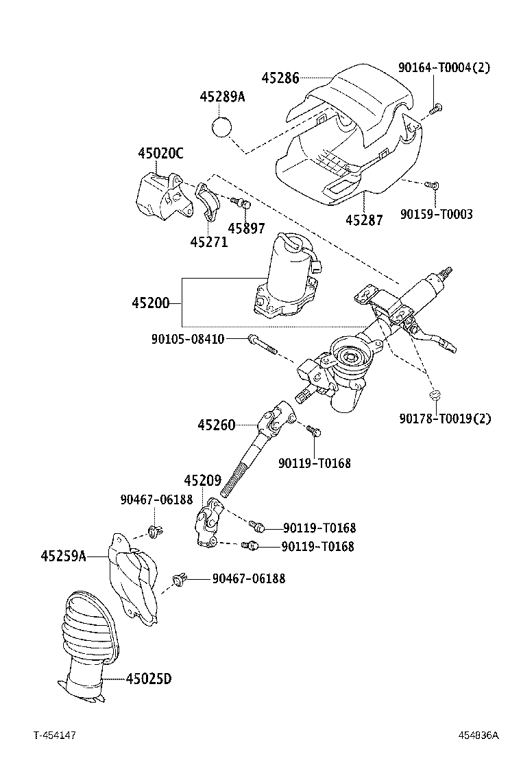 45260-0D100 SHAFT ASSY, STEERING INTERMEDIATE, NO.2 product image