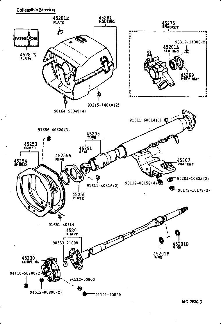 45201-14130 SHAFT SUB-ASSY, STEERING MAIN product image