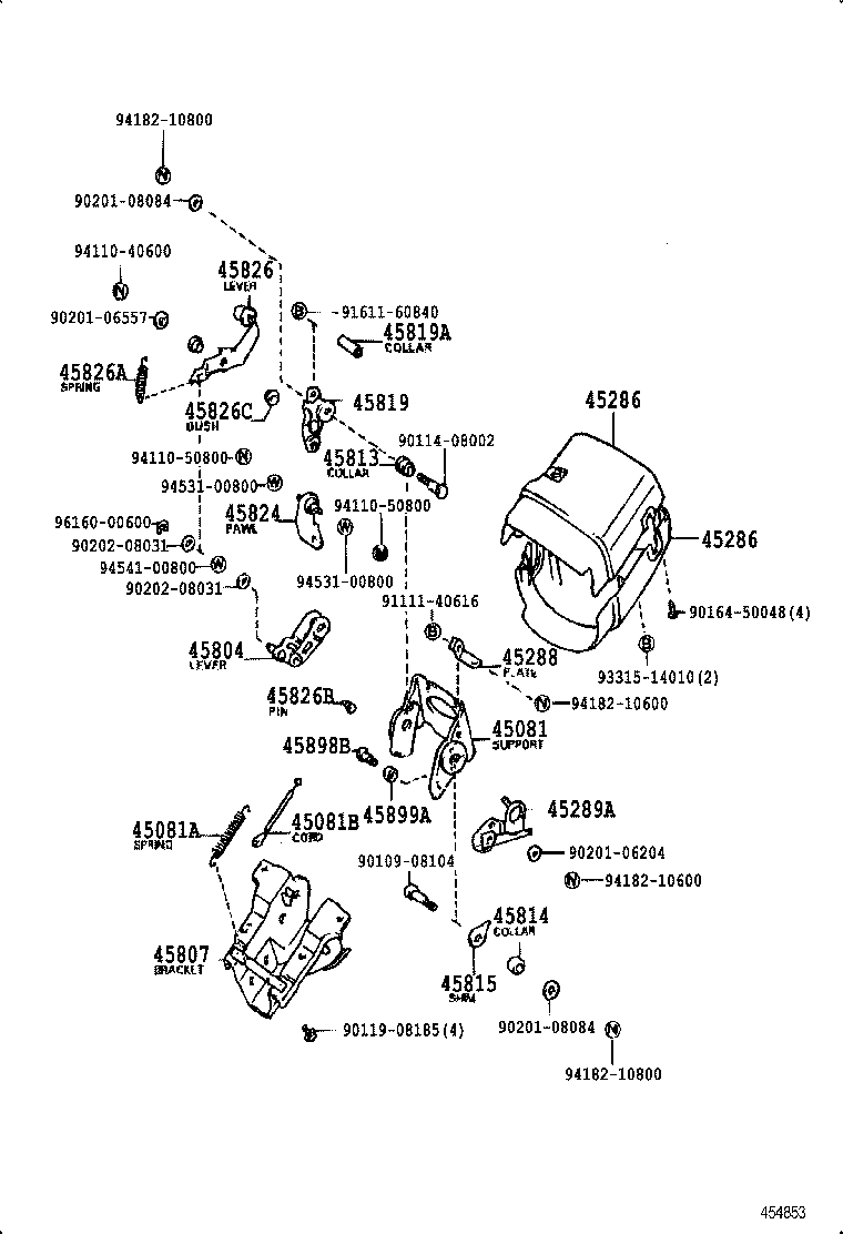 45280-28090 BRACKET, STEERING COLUMN, UPPER product image