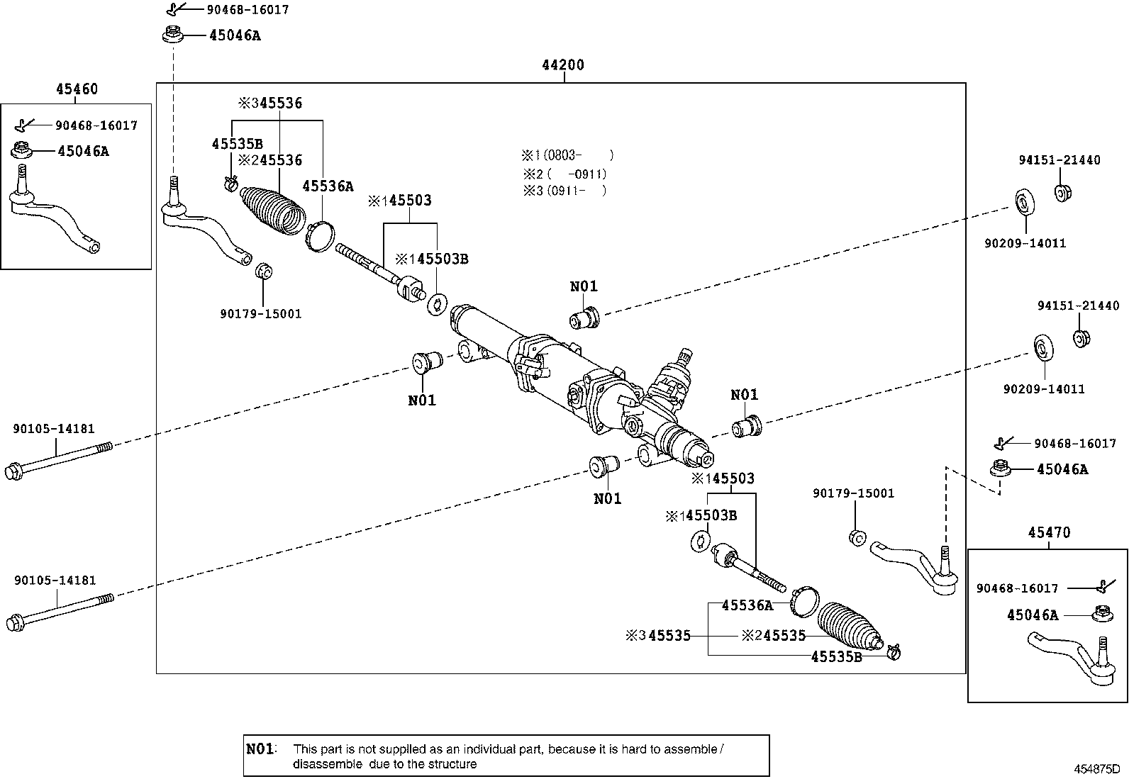 Toyota 44200-50250 LINK ASSY, POWER STEERING