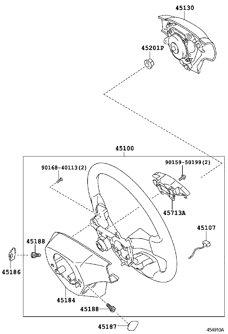 45116-02090 ORNAMENT, STEERING WHEEL, NO.1 product image