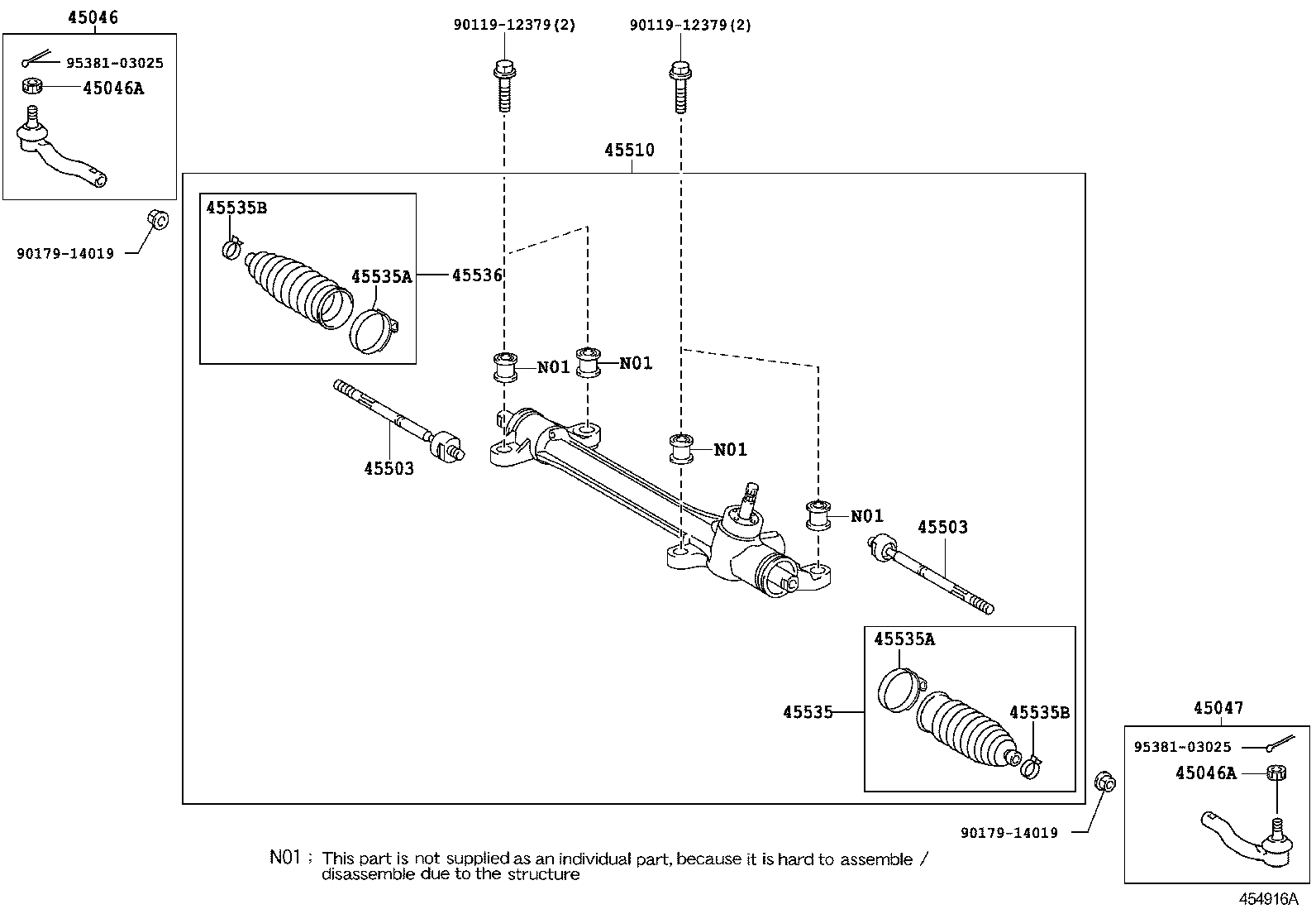 44200-12860 GEAR ASSY, POWER STEERING(FOR RACK & PINION) product image