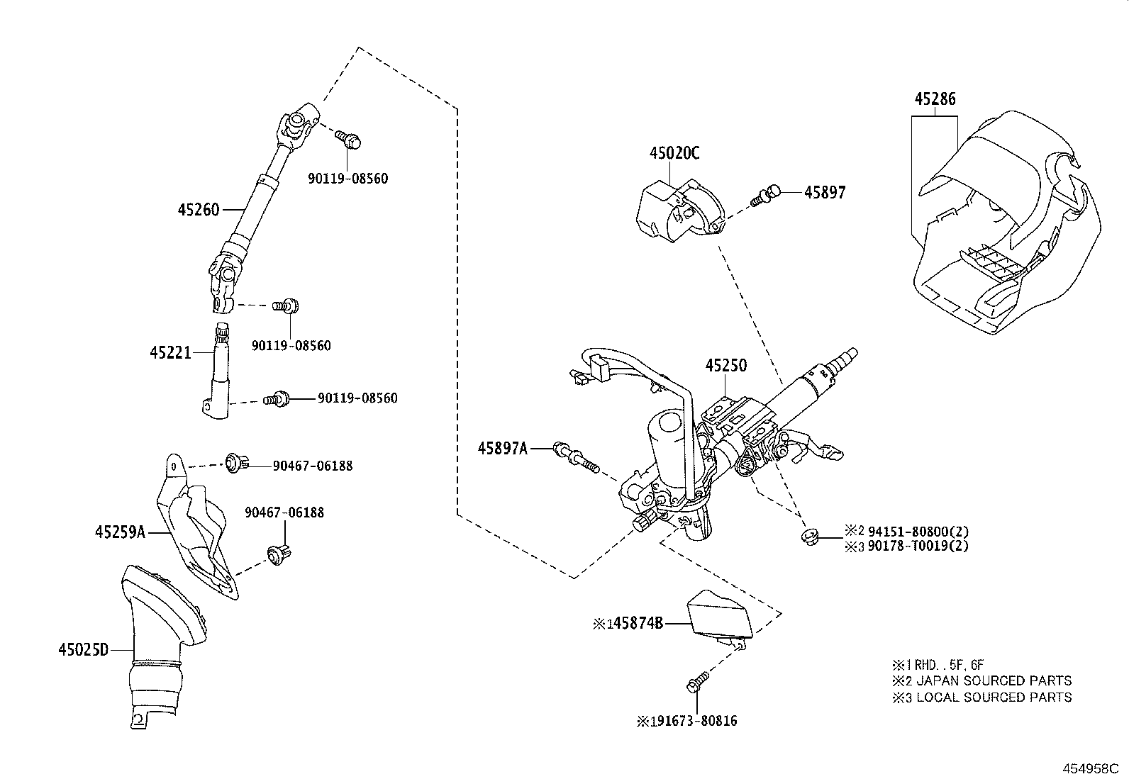45250-02871 COLUMN ASSY, STEERING product image