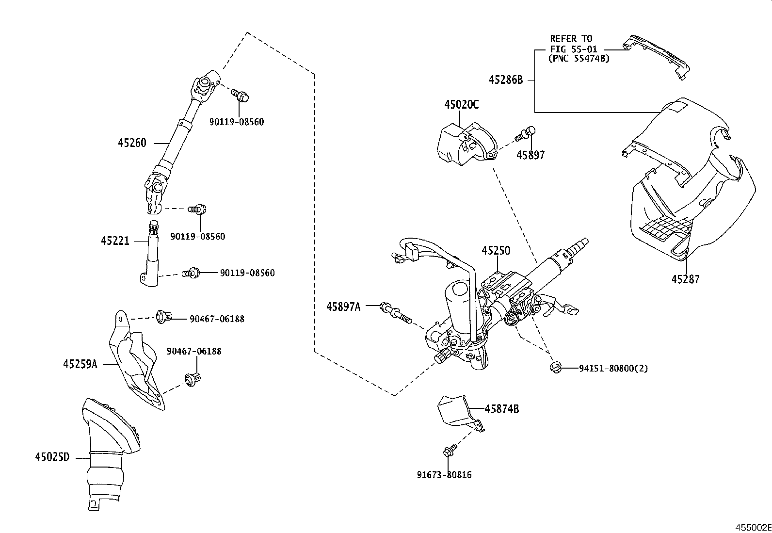 45260-72010 SHAFT ASSY, STEERING INTERMEDIATE, NO.2 product image