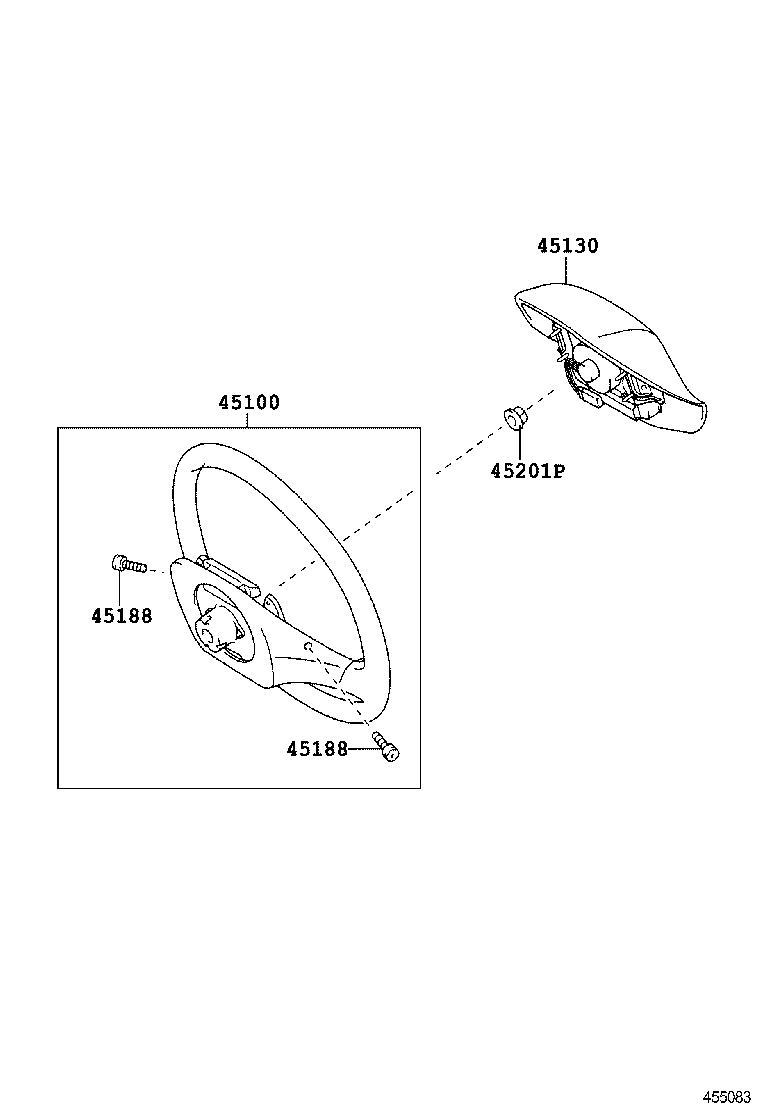 45100-0W221 WHEEL ASSY, STEERING product image