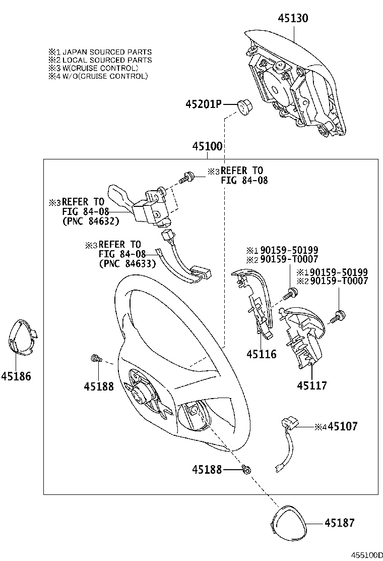 45116-02100 ORNAMENT, STEERING WHEEL, NO.1 product image