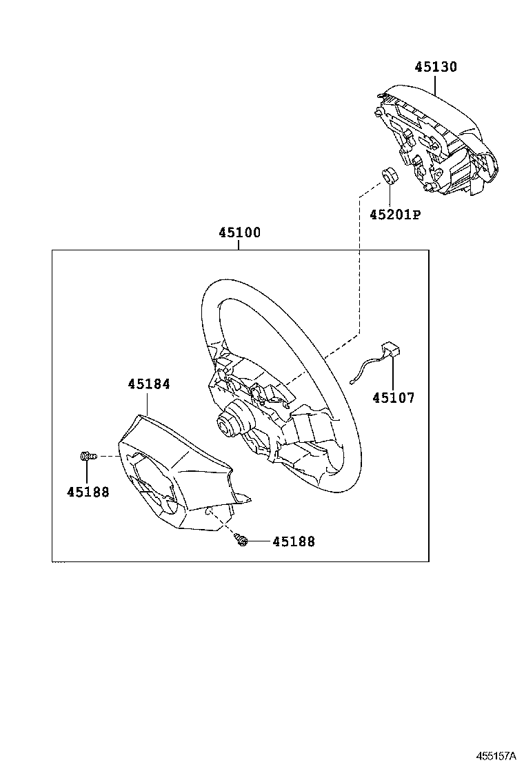 45116-02010 ORNAMENT, STEERING WHEEL, NO.1 product image