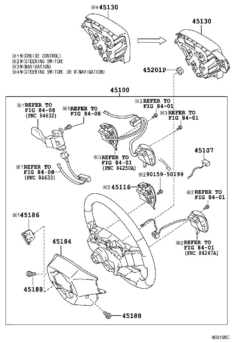 45116-02010 ORNAMENT, STEERING WHEEL, NO.1 product image