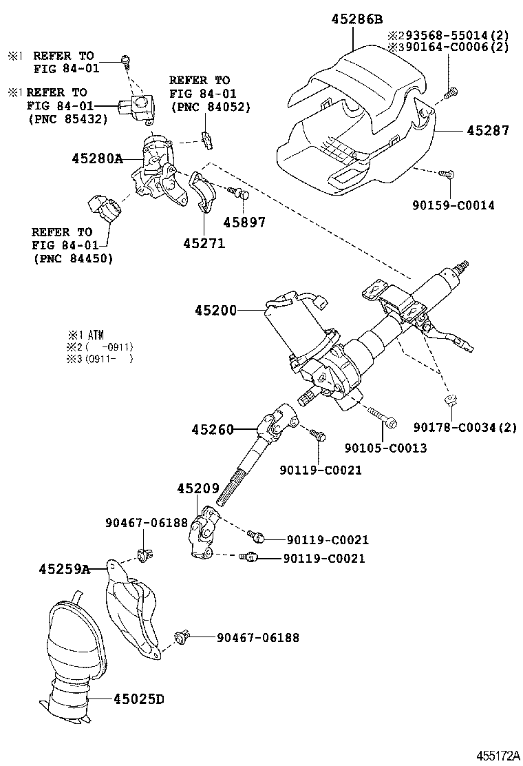 45025-0D150 COVER SUB-ASSY, STEERING COLUMN HOLE, NO.1 product image