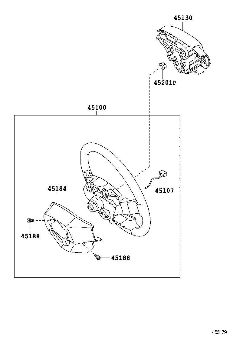 45102-02430-B0 WHEEL SUB-ASSY, STEERING product image