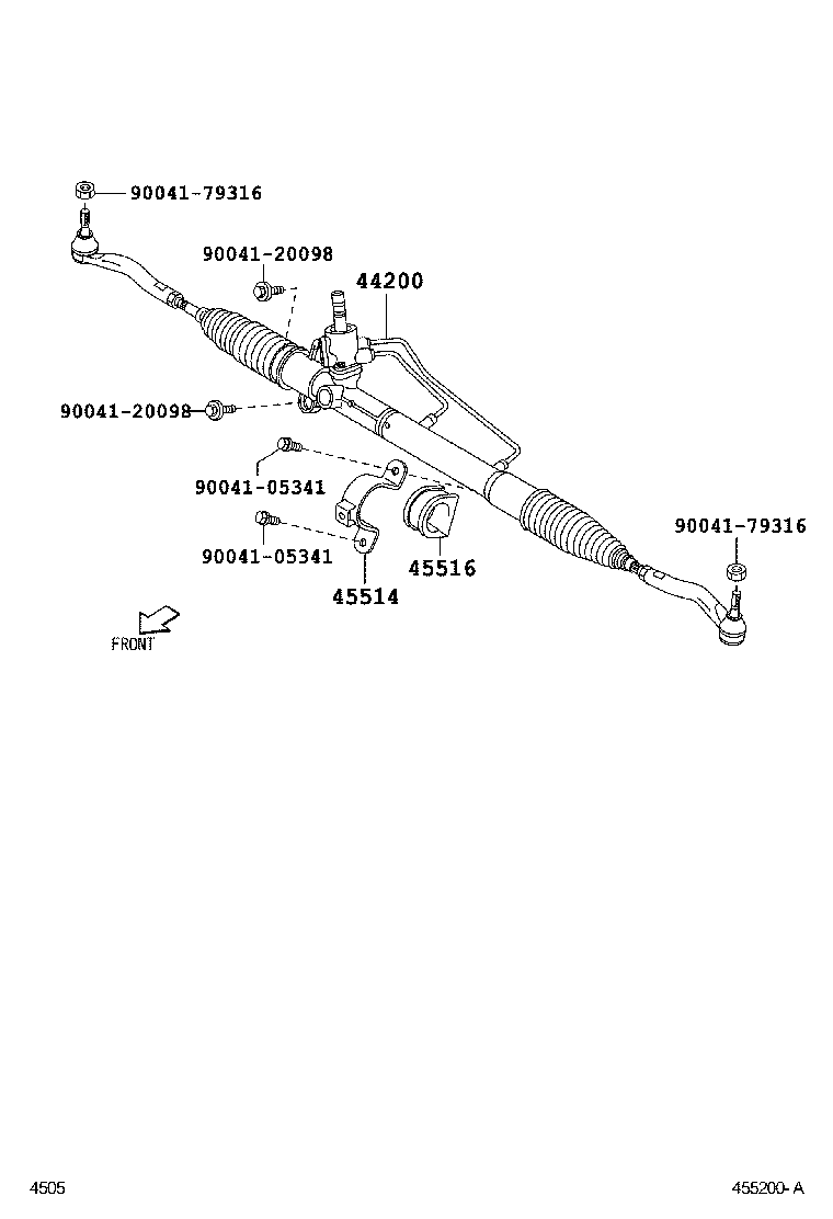 Toyota 45046-BZ010 END SUB-ASSY, TIE ROD, RH