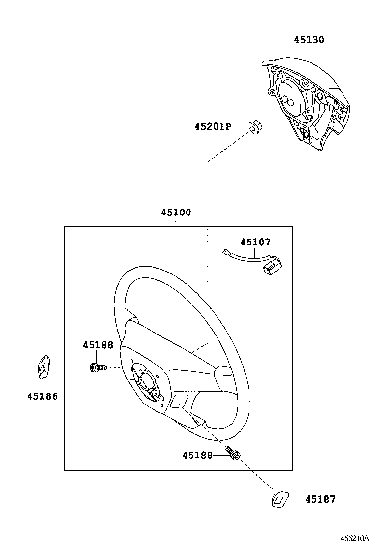 45116-02100 ORNAMENT, STEERING WHEEL, NO.1 product image
