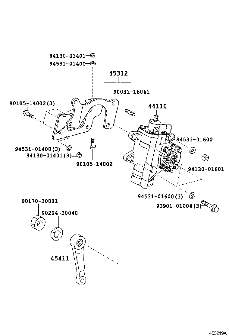45046-39645 END SUB-ASSY, TIE ROD, RH product image