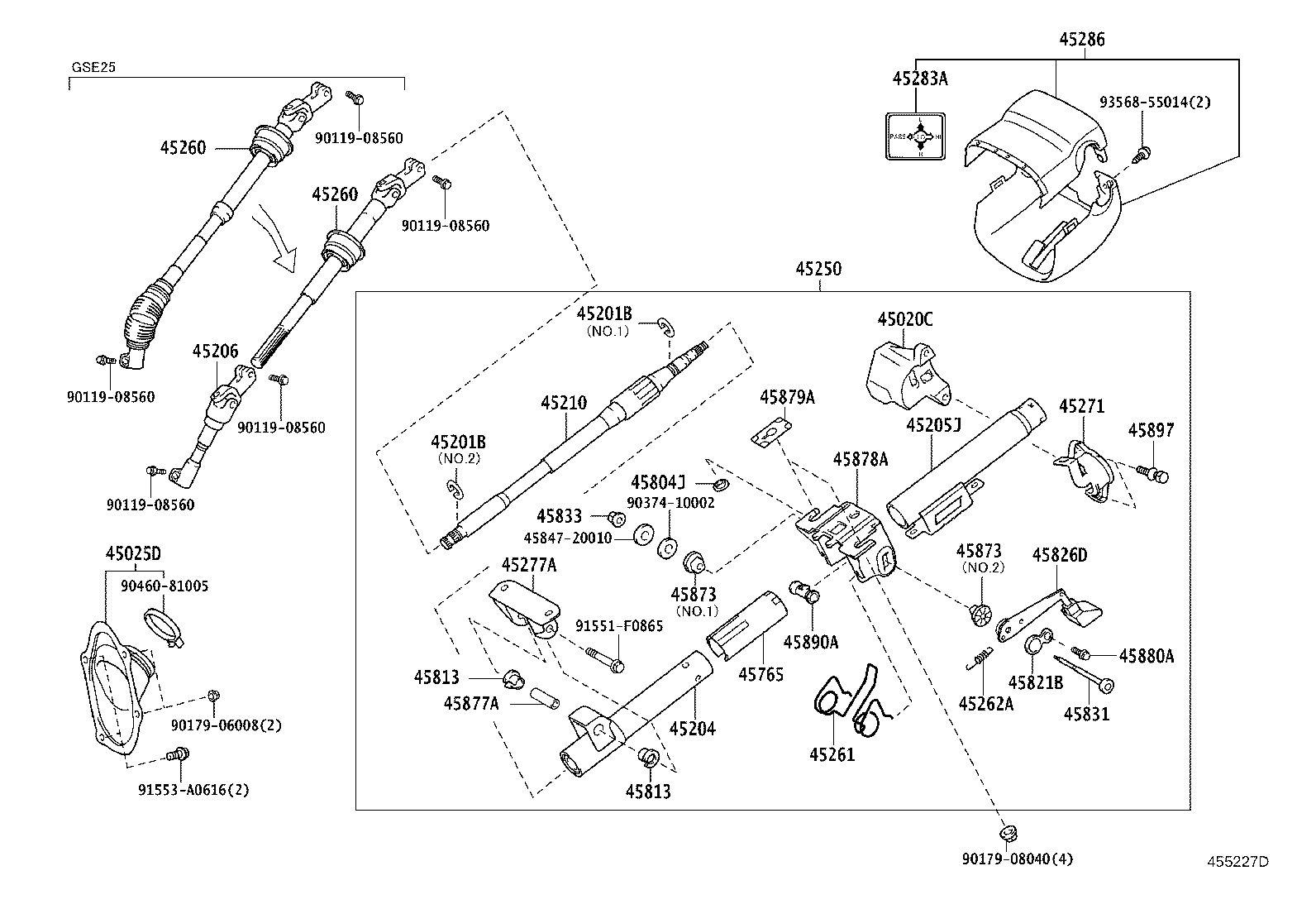 45025-30360 COVER SUB-ASSY, STEERING COLUMN HOLE, NO.1 product image