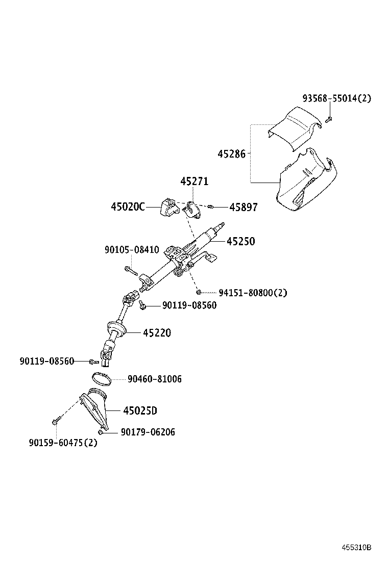 45025-33100 COVER SUB-ASSY, STEERING COLUMN HOLE, NO.1 product image