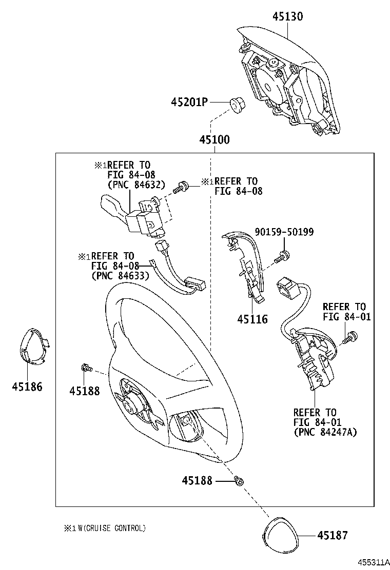 45116-02100 ORNAMENT, STEERING WHEEL, NO.1 product image