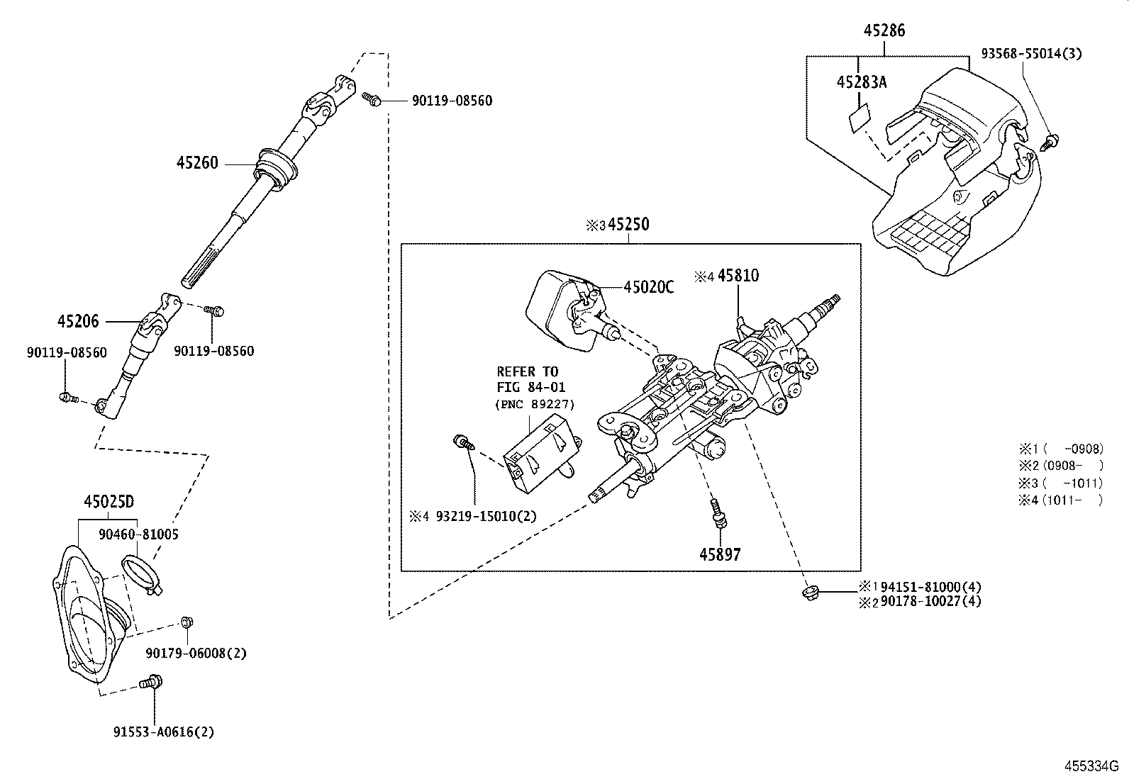 45810-30190 GEAR ASSY, TILT STEERING, W/MOTOR product image